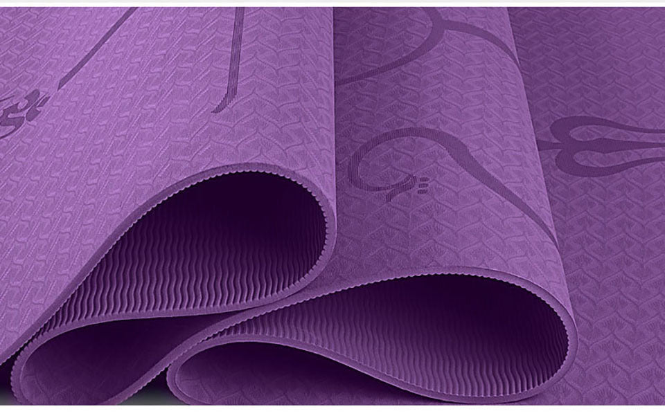 Non-Slip TPE Yoga Mat with Position Lines – Beginner-Friendly Design