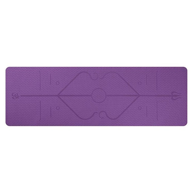 Non-Slip TPE Yoga Mat with Position Lines – Beginner-Friendly Design